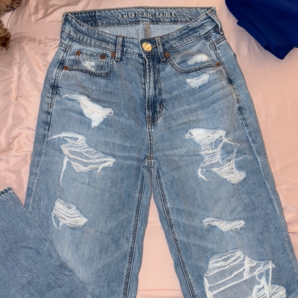 American Eagle Outfitters Women's Distressed Blue Jeans